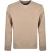 Tommy Hilfiger Essential Fleece Sweatshirt Beige In Brown