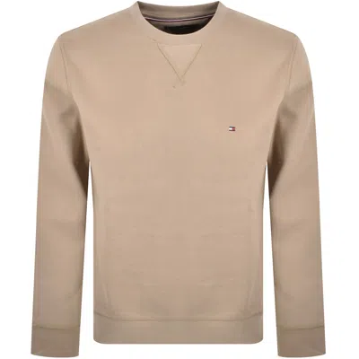 Tommy Hilfiger Essential Fleece Sweatshirt Beige In Brown