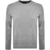 Tommy Hilfiger Solid Crewneck Sweater In Grey