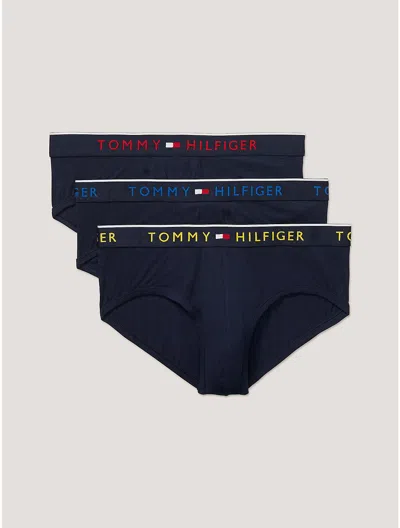 Tommy Hilfiger Essential Luxe Stretch Brief 3pk In Dark Navy