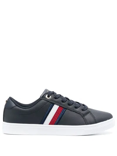Tommy Hilfiger Script Logo Stripe Sneaker In Blue