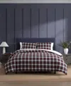 Tommy Hilfiger Essential Tartan Cotton Comforter Set In White,red,navy Blue