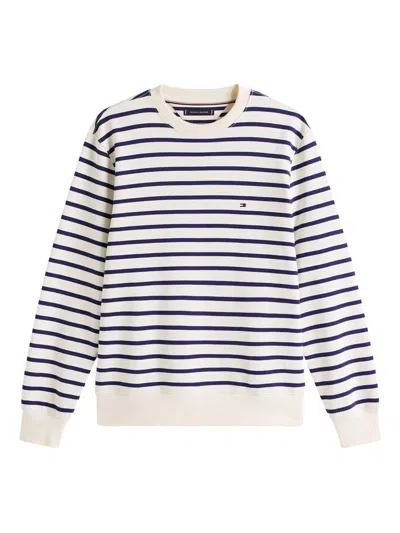 TOMMY HILFIGER TOMMY HILFIGER ESSENTIAL TERRY STRIPE CREWNECK CLOTHING