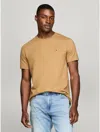 Tommy Hilfiger Flag Embroidery Extra Slim-fit T-shirt In Pinecone Tan