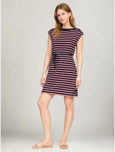 Tommy Hilfiger Everyday Stripe Dress In Navy Multi