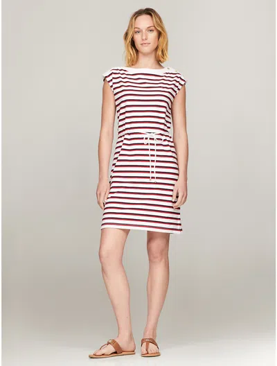 Tommy Hilfiger Everyday Stripe Dress In Optic White Th Multi