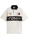 Tommy Hilfiger Mens Ivory/black The Apxgp Collection Race Day Logo-embroidered Cotton Polo Shirt In Multi
