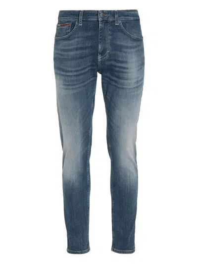 Tommy Hilfiger Faded Denim Trousers In Blue
