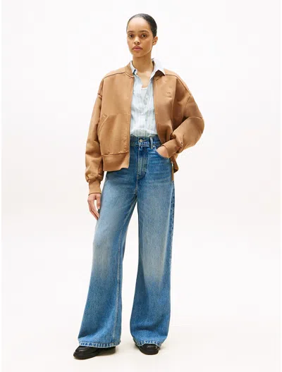 Tommy Hilfiger Faded High Rise Wide Leg Jeans In Blue