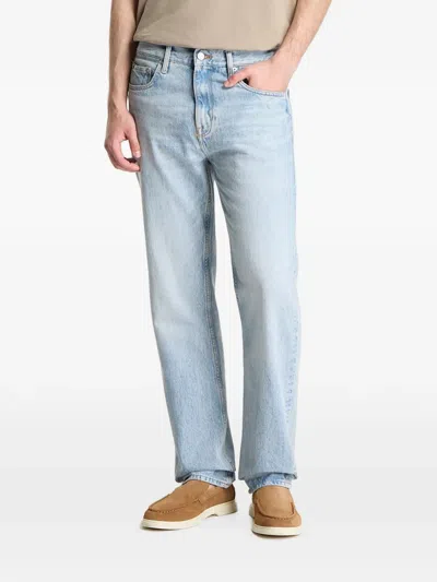 Tommy Hilfiger Faded Straight-leg Jeans In Blue