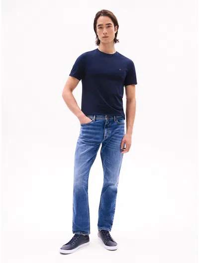Tommy Hilfiger Faded Wash Stretch Straight Jean In Blue