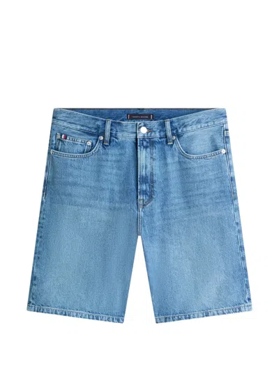 Tommy Hilfiger Faded-effect Denim Shorts In Blue