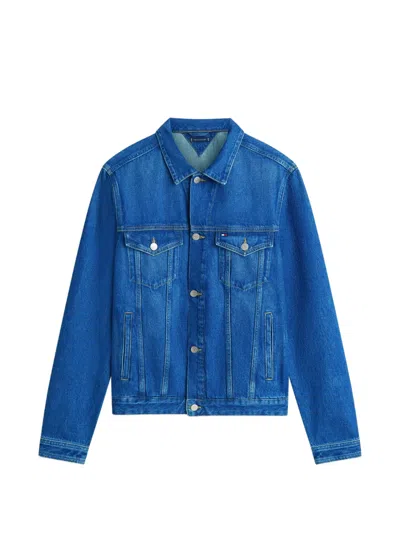 Tommy Hilfiger Faded-wash Denim Jacket In Blue