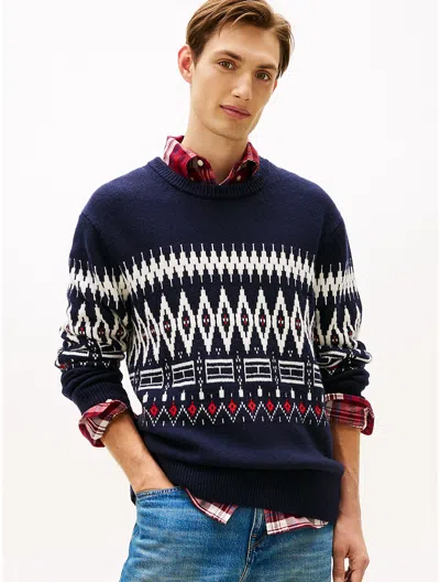 Tommy Hilfiger Fair Isle Wool In Blue