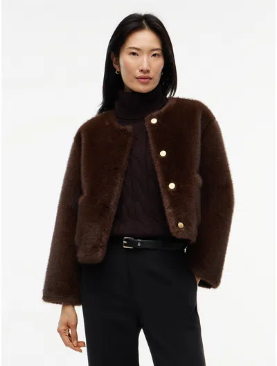 Tommy Hilfiger Faux Fur Lady Jacket In Brown