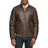 Tommy Hilfiger Faux Leather Bomber Jacket In Brown