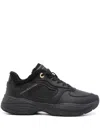 Tommy Hilfiger Faux Shearling-trim Sneakers In Black