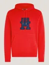 Tommy Hilfiger Applique-detail Hooded Sweatshirt In Red