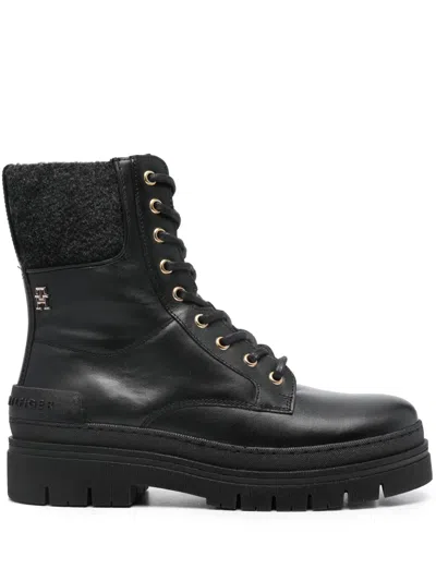 Tommy Hilfiger Th Monogram Biker Boot In Schwarz