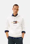 Tommy Hilfiger Embroidered Gold Logo Hoodie In White
