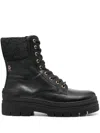 Tommy Hilfiger Feminine Felt Lace Up Bootie In Black
