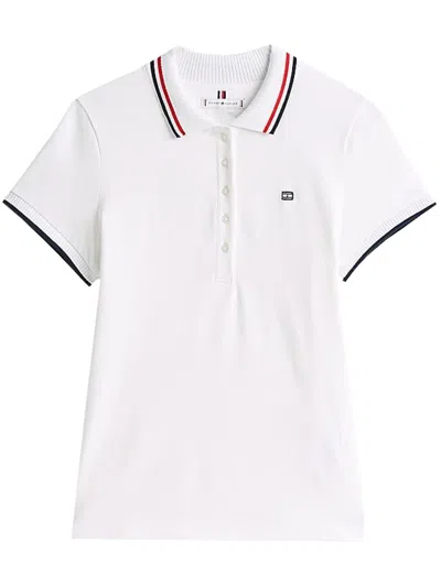 Tommy Hilfiger Slim Polo Collar Contrast Trim In White