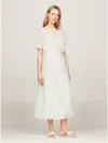 Tommy Hilfiger Fil Coupe Midi Dress In Fil Coupe White/gold