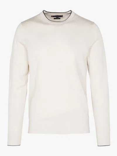 Tommy Hilfiger Fine Gauge Merino Tipped Sweater In Beige
