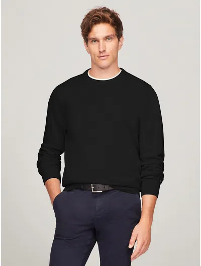 Tommy Hilfiger Fine Gauge Merino Wool Sweater In Black