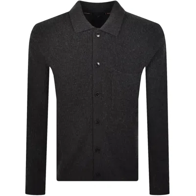 Tommy Hilfiger Fisherman Knit Cardigan Grey In Blue