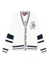 Tommy Hilfiger Long-sleeved Knitted Cardigan In Neutrals