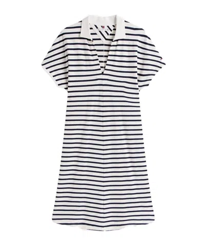 Tommy Hilfiger Fit And Flare Midi Polo Dress In Blue