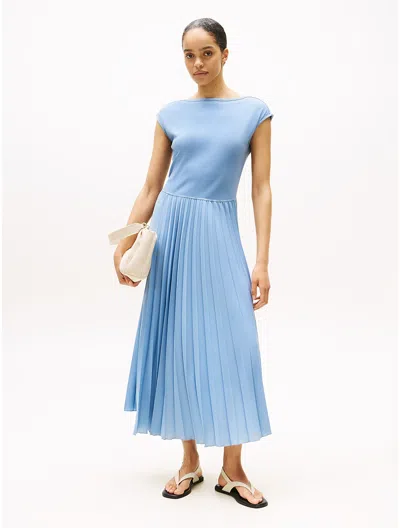 Tommy Hilfiger Pleated Dress In Blue