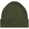 Tommy Hilfiger Flag Beanie Hat Green In Green