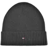 Tommy Hilfiger Flag Beanie Hat Grey In Grey