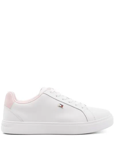 Tommy Hilfiger Metallic Heel Canvas Sneaker In White