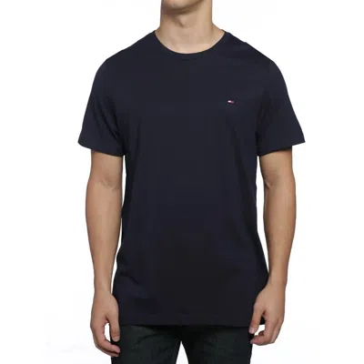 Tommy Hilfiger Flag Crew Neck T-shirt In Dark Navy In Blue