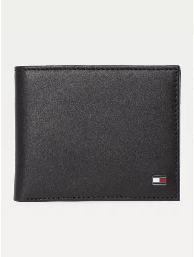 Tommy Hilfiger Flag Emblem Mini Credit Card Wallet In Black
