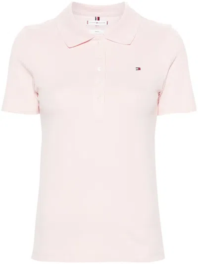 Tommy Hilfiger Flag-embroidered Polo Shirt In Pink
