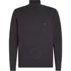 Tommy Hilfiger Flag-embroidered Roll Neck Jumper In Grey
