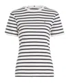 Tommy Hilfiger Flag-embroidered Striped T-shirt In White