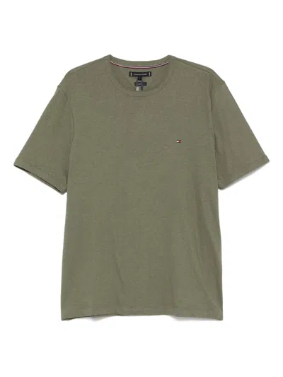 Tommy Hilfiger Flag-embroidered T-shirt In Green