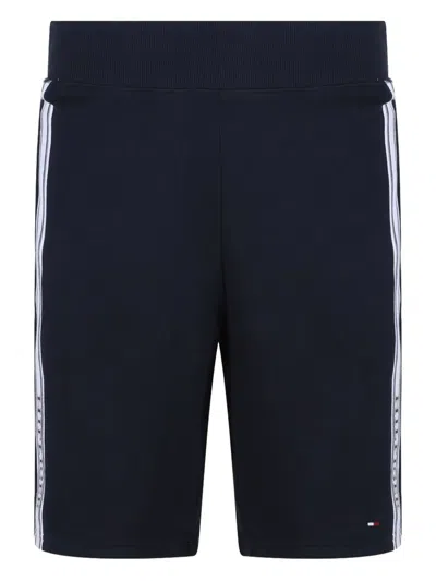 Tommy Hilfiger Flag-embroidered Track Shorts In Blue