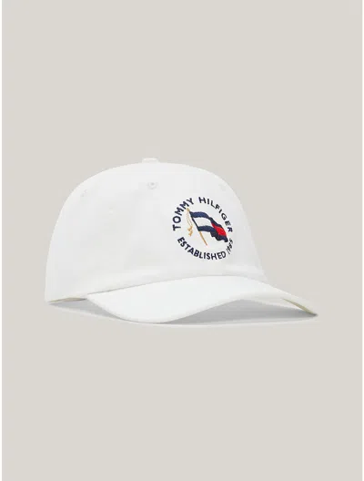 Tommy Hilfiger Flag Graphic Baseball Cap In Classic White