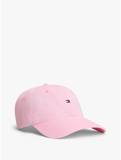 Tommy Hilfiger Flag Logo Baseball Cap In Pink