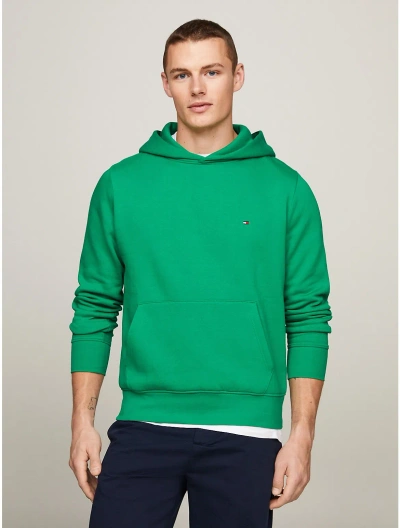Tommy Hilfiger Flag Logo Hoodie In Olympic Green