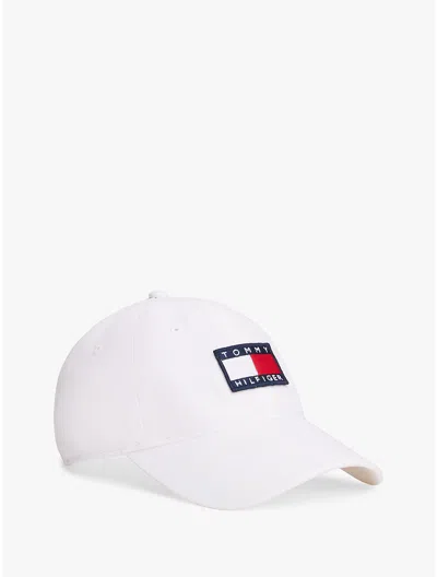Tommy Hilfiger Flag Logo Patch Baseball Cap In White