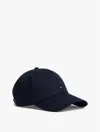 Tommy Hilfiger Flag Logo Suede Mix Baseball Cap In Blue