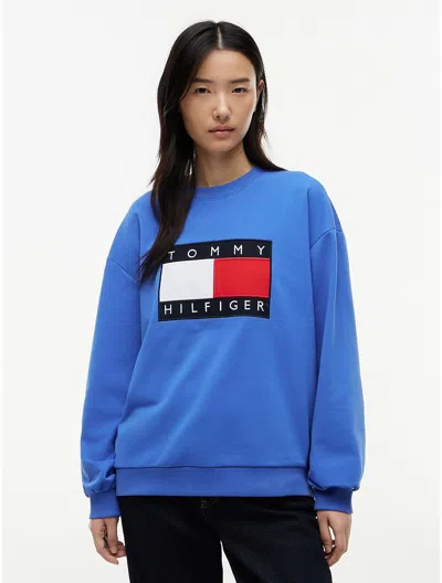 Tommy Hilfiger Flag Logo Sweatshirt In Blue