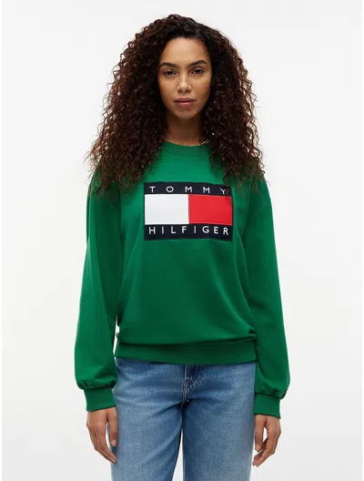 Tommy Hilfiger Flag Logo Sweatshirt In Green